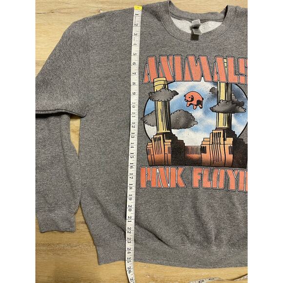 Pink Floyd Animals Graphic Crewneck Sweatshirt Gray Band Streetwear Size L - Picture 6 of 8